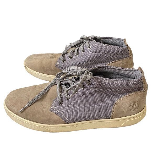 Timberland Men\'s Groveton Chukka Shoes size 9.5 Grey Beige Mid Top Lace Up Suede main image 6